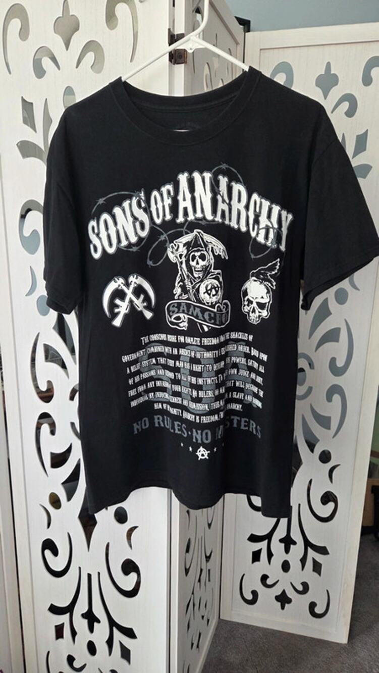 Sons Of Anarchy  Large samcro No Rules No Masters Graphic Tee Black nwot